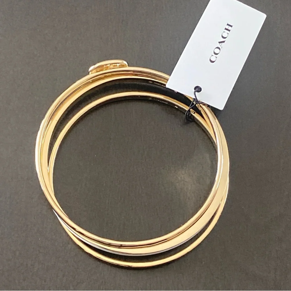 Coach Horse And Carriage Enamel Bangle 3 Piece Bracelet Set NWT - Picture 5 of 10